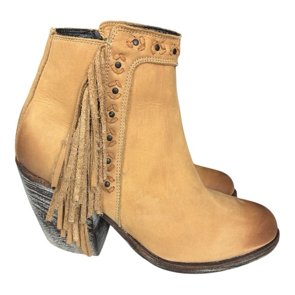 Caborca Leather Boots Fringed Tassel Ankle Side Zip 7 - Picture 10 of 15